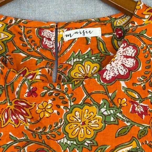 Maisie Orange Floral Boho Dress - Picture 2 of 3